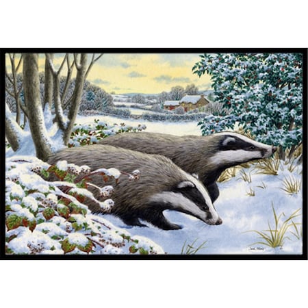 Jensendistributionservices Winter Badgers Indoor or Outdoor Mat, 18 x 27 MI2557117